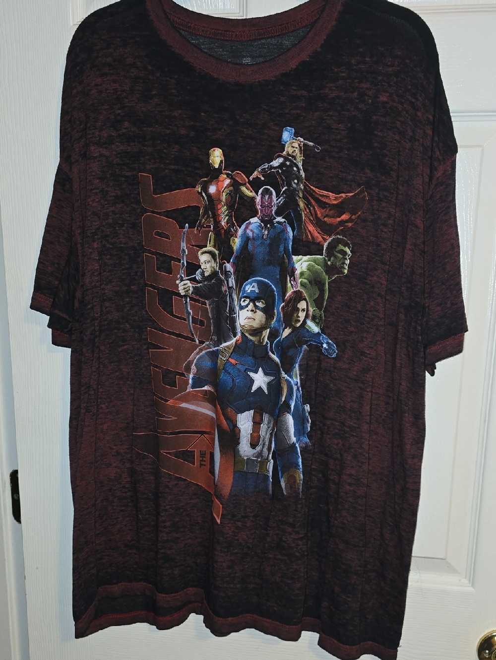 Marvel Men's Short Sleeve Avengers‎ Age Of Ultron Tee - Burgundy and Black